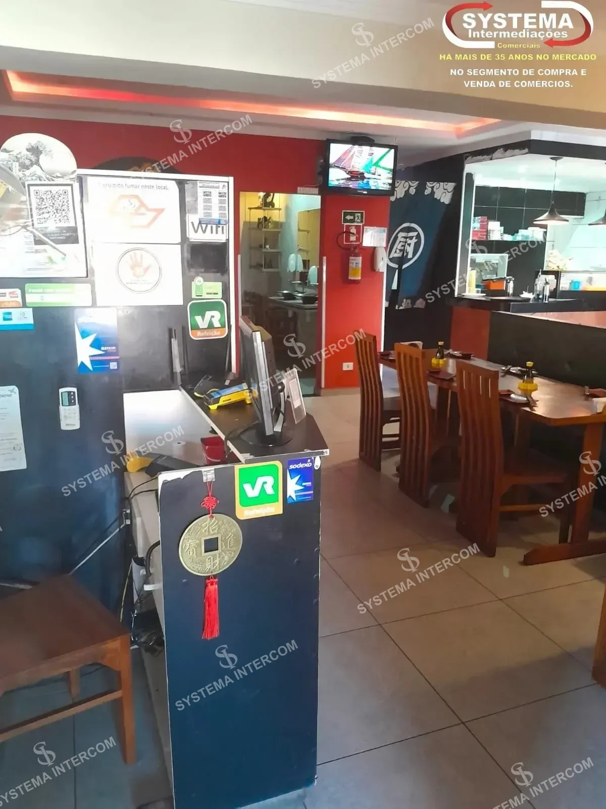 Restaurante de comida japonesa de esquina no ABC